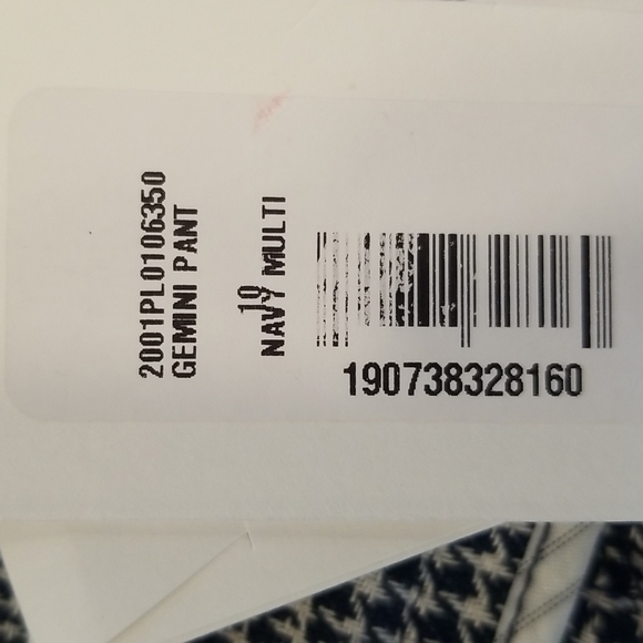 💕VERONICA BEARD💕 Gemini Pant Cropped Length - Navy Houndstooth Print 10 NWT - Picture 10 of 12